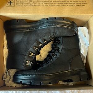 Dr Martens Black Combs Canvas Boot Like New SZ 7